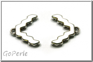 Bead Ending "MENITES", CYMBAL, 9,4x15,7mm, versilbert, Metall, 1 Paar