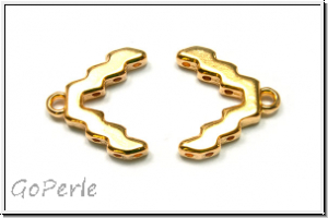 Bead Ending "MENITES", CYMBAL, 9,4x15,7mm, vergoldet, Metall, 1 Paar