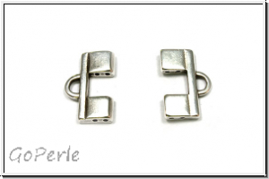 Bead Ending "PIPERI II", CYMBAL, 10,5x15,5mm, versilbert, Metall, 1 Paar