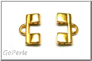 Bead Ending "PIPERI II", CYMBAL, 10,5x15,5mm, vergoldet, Metall, 1 Paar