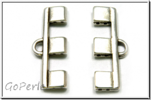 Bead Ending "PIPERI III", CYMBAL, 10,5x25,8mm, versilbert, Metall, 1 Paar