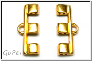 Bead Ending "PIPERI III", CYMBAL, 10,5x25,8mm, vergoldet, Metall, 1 Paar