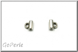 Bead Ending "SOROS I", CYMBAL, 5,0x5,2mm, versilbert, Metall, 1 Paar