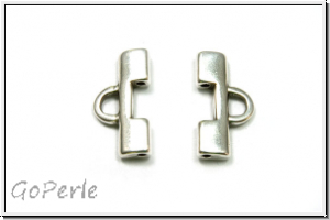 Bead Ending "SOROS II", CYMBAL, 8,3x15,5mm, versilbert, Metall, 1 Paar