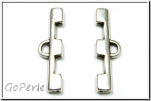 Bead Ending "SOROS III", CYMBAL, 8,4x26,3mm, versilbert, Metall, 1 Paar