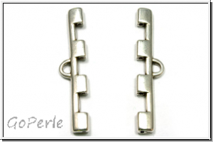 Bead Ending "SOROS IV", CYMBAL, 8,0x36,0mm, versilbert, Metall, 1 Paar