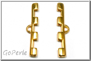 Bead Ending "SOROS IV", CYMBAL, 8,0x36,0mm, vergoldet, Metall, 1 Paar