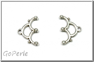 Bead Ending "LAKOS III", CYMBAL, 12,7x18,7mm, versilbert, Metall, 1 Paar