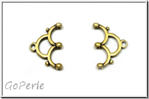 Bead Ending "LAKOS III", CYMBAL, 12,7x18,7mm, antikmessingfb., Metall, 1 Paar