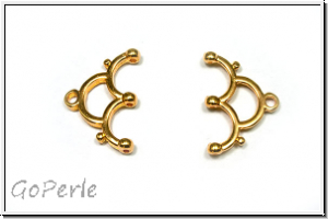 Bead Ending "LAKOS III", CYMBAL, 12,7x18,7mm, vergoldet, Metall, 1 Paar