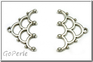 Bead Ending "LAKOS IV", CYMBAL, 18,4x26,7mm, versilbert, Metall, 1 Paar
