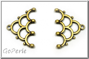 Bead Ending "LAKOS IV", CYMBAL, 18,4x26,7mm, antikmessingfb., Metall, 1 Paar