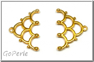 Bead Ending "LAKOS IV", CYMBAL, 18,4x26,7mm, vergoldet, Metall, 1 Paar