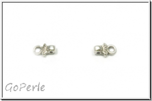 Bead Ending "PILOS", CYMBAL, 6,9x4,1mm, versilbert, Metall, 1 Paar