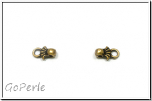 Bead Ending "PILOS", CYMBAL, 6,9x4,1mm, antikmessingfb., Metall, 1 Paar