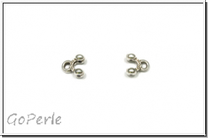 Bead Ending "ALONA", CYMBAL, 6,4x6,1mm, versilbert, Metall, 1 Paar