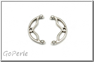 Bead Ending "SITANOS II", CYMBAL, 9,7x18,6mm, versilbert, Metall, 1 Paar