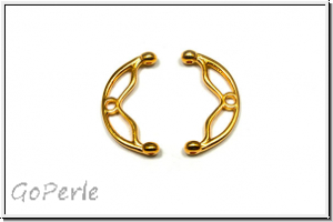 Bead Ending "SITANOS II", CYMBAL, 9,7x18,6mm, vergoldet, Metall, 1 Paar