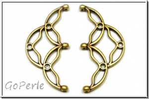 Bead Ending "SITANOS III", CYMBAL, 16,8x35,4mm, antikmessingfb., Metall, 1 Paar
