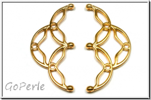 Bead Ending "SITANOS III", CYMBAL, 16,8x35,4mm, vergoldet, Metall, 1 Paar