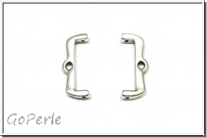 Bead Ending "MARONIA II", CYMBAL, 7,4x18,6mm, versilbert, Metall, 1 Paar