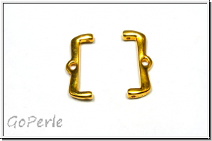 Bead Ending "MARONIA II", CYMBAL, 7,4x18,6mm, vergoldet, Metall, 1 Paar