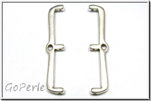 Bead Ending "MARONIA III", CYMBAL, 7,4x35,5mm, versilbert, Metall, 1 Paar