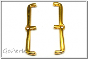 Bead Ending "MARONIA III", CYMBAL, 7,4x35,5mm, vergoldet, Metall, 1 Paar
