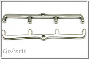Bead Ending "MARONIA IV", CYMBAL, 7,4x52,0mm, versilbert, Metall, 1 Paar
