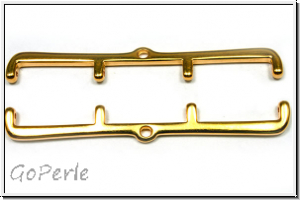 Bead Ending "MARONIA IV", CYMBAL, 7,4x52,0mm, vergoldet, Metall, 1 Paar