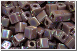 SB-04-0478, MIYUKI Squares, 4mm, mauve, op., AB, 15g