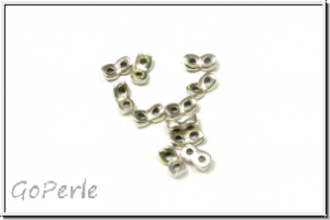 Side Beads "TOURKOU", CYMBAL, 2,3x5,0mm, versilbert, Metall, 10 Stk.