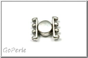 Magnetverschluss "ATENI", CYMBAL, 15,3x17,3mm, versilbert, Metall, 1 Stk.