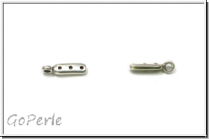 Bead Ending "ZAKROS", CYMBAL, 12,5x3,0mm, versilbert, Metall, 1 Paar