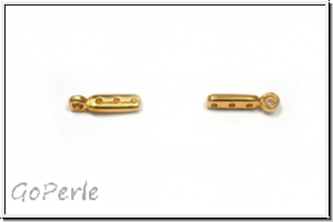 Bead Ending "ZAKROS", CYMBAL, 12,5x3,0mm, vergoldet, Metall, 1 Paar
