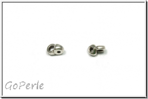Bead Ending "REMATA", CYMBAL, 5,4x3,3mm, versilbert, Metall, 1 Paar