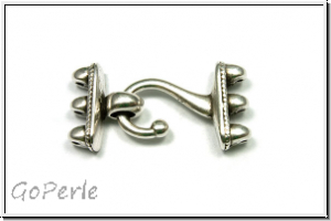 Haken-/�se-Verschluss "MESARIA III", CYMBAL, 18x12mm und 10,2x12mm, versilbert, Metall, 1 Paar