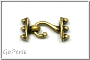 Haken-/�se-Verschluss "MESARIA III", CYMBAL, 18x12mm und 10,2x12mm, antikmessingfb., Metall, 1 Paar