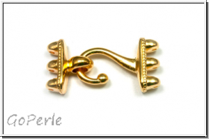 Haken-/�se-Verschluss "MESARIA III", CYMBAL, 18x12mm und 10,2x12mm, vergoldet, Metall, 1 Paar