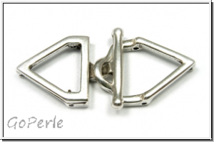 Toggle-Verschluss "SAMARIA", CYMBAL, 36,6x17,2mm, versilbert, Metall, 1 Paar