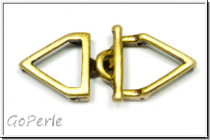 Toggle-Verschluss "SAMARIA", CYMBAL, 36,6x17,2mm, antikmessingfb., Metall, 1 Paar
