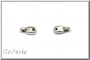 Bead Ending "VOURKOTI", CYMBAL, 8,0x3,3mm, versilbert, Metall, 1 Paar