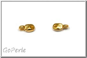 Bead Ending "VOURKOTI", CYMBAL, 8,0x3,3mm, vergoldet, Metall, 1 Paar