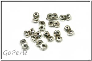 Side Beads "KAPARIA", CYMBAL, 3,3x5,4mm, versilbert, Metall, 12 Stk.