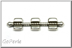 Verbinder "KALOGEROS", CYMBAL, 7,7x34,6mm, versilbert, Metall, 1 Stk.
