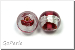 b�hm. Lampenperle, rund, 12mm, crystal/amethyst, trans., Silbereinzug, 1 Stk.