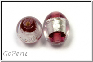 b�hm. Lampenperle, Olive, 14x12mm, crystal/amethyst, trans., Silbereinzug, 1 Stk.