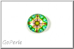 Glascabochon, hinterklebt, rund, 12x4mm, symmetry 2, 1 Stk.