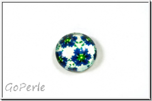 Glascabochon, hinterklebt, rund, 12x4mm, cornflower, 1 Stk.