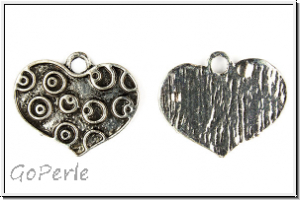 Anh�nger "Spotted Heart", 18x21mm, antiksilberfb., Tibetsilber, 1 Stk.